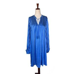 PRINTFRESH On The Scene Tunic Dress in Blue Vintage Stripe sz XL